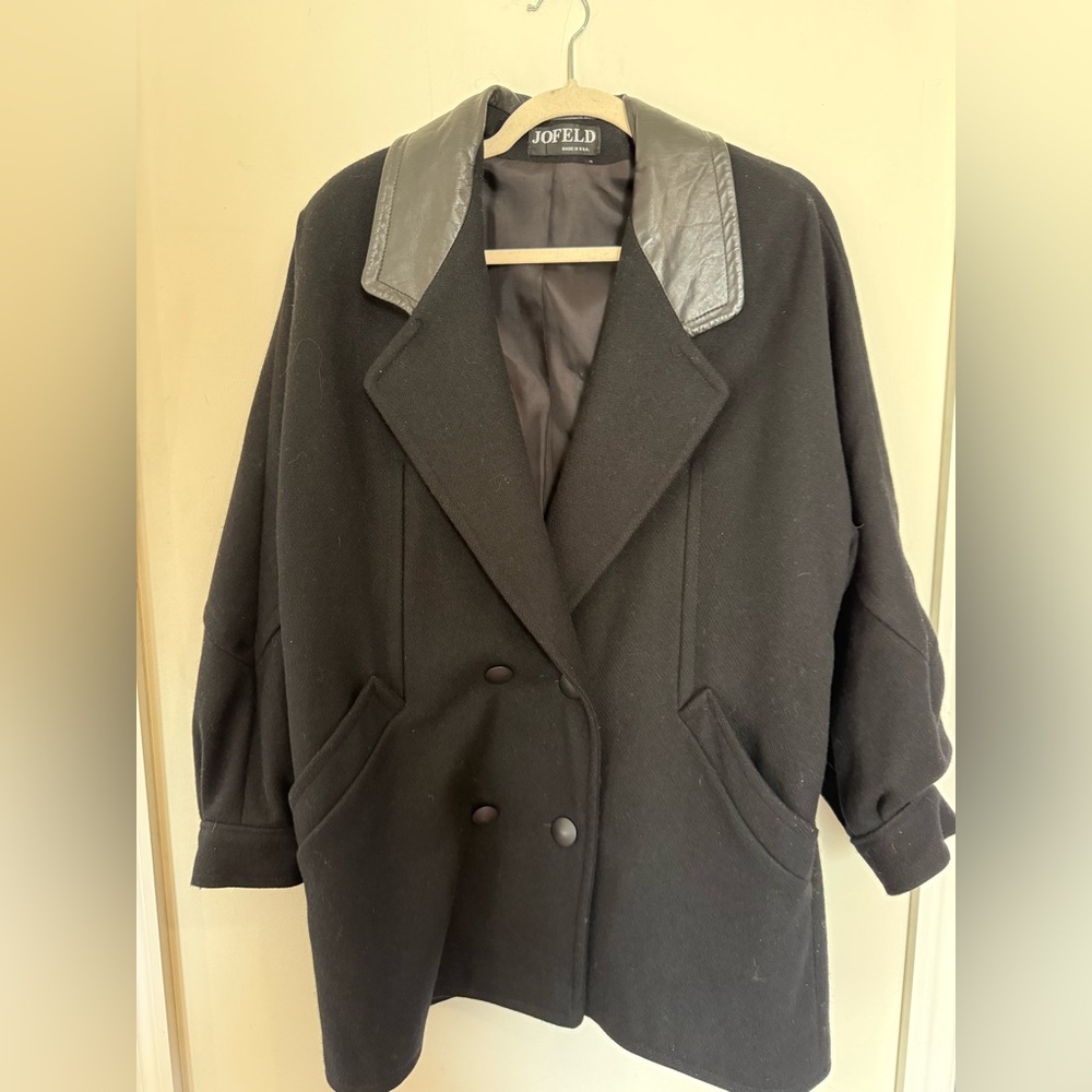 Vintage Wool Andover Jacket with Leather Trim